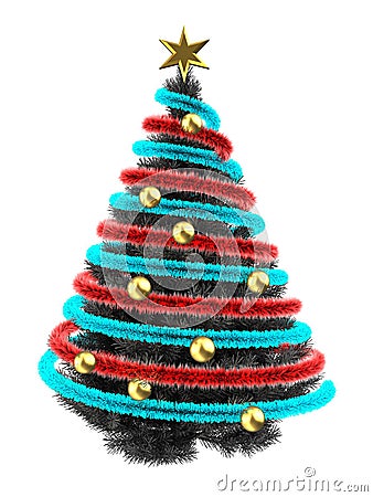 3d with tinsel Cartoon Illustration