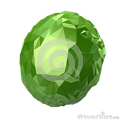 3d illustration green crystal sphere Cartoon Illustration