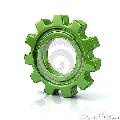 Green gear wheel Cartoon Illustration