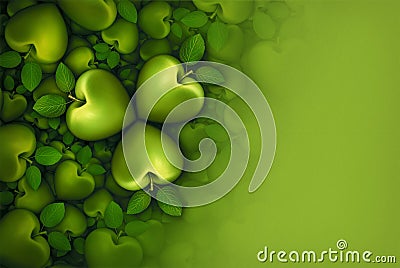 Green Apple Clovers 3D Cartoon Illustration