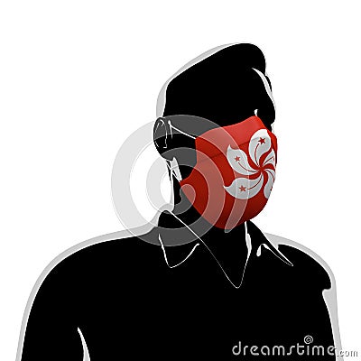 3D illustration. Hong Kong flag mask. Prevent virus invasion. Prevent colds. Stock Photo