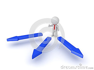 3D illustration of how a manager delegates taks to a team Cartoon Illustration