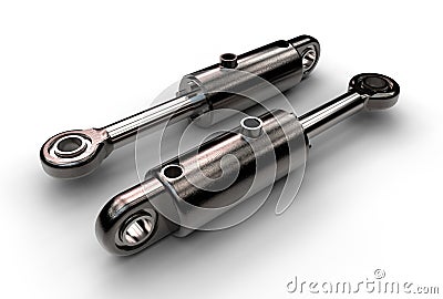 3d illustration of hydraulic cylinder Cartoon Illustration