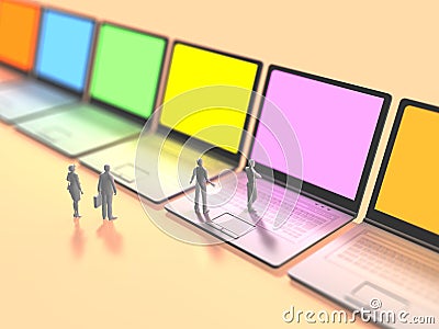 3D illustration of information terminal Cartoon Illustration