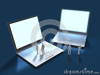 3D illustration of information terminal Cartoon Illustration