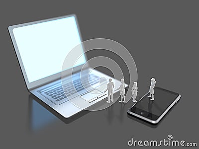 3D illustration of information terminal Cartoon Illustration