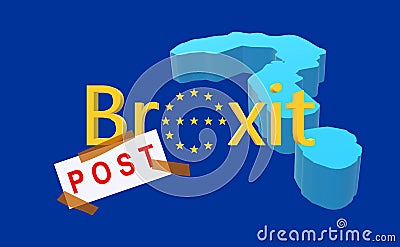 3D illustration of the international Brexit conflict, Post-Brexit as it is popularly known now. Stock Photo