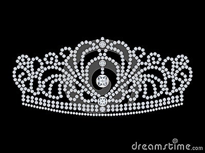 3D illustration isolated diamond crown tiara Cartoon Illustration