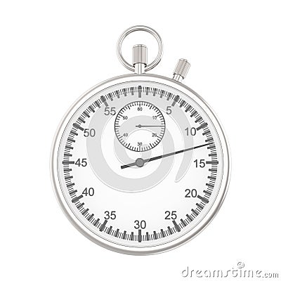 3D illustration isolated silver stopwatch Cartoon Illustration