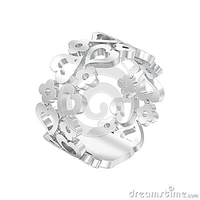 3D illustration isolated white gold or silver decorative curve o Cartoon Illustration