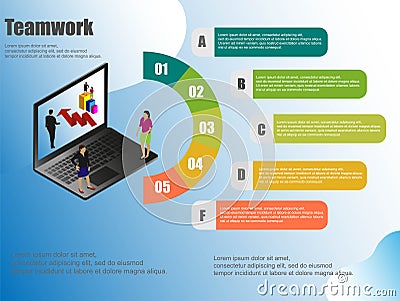 3d illustration. Isometric people vector. Infographic presentation concept. Flat character. Vector business illustration Vector Illustration