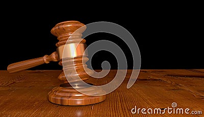 3D illustration of a Judge gavel Cartoon Illustration