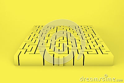 3d illustration labyrinth , complex problem solving concept Cartoon Illustration