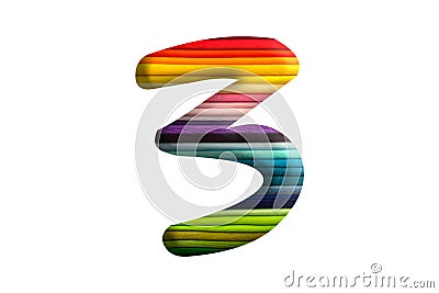 3D illustration lgbt rainbow number 3 , isolated design element , alphabet font Cartoon Illustration