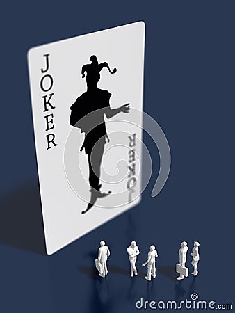 3D illustration of look at the joker card Cartoon Illustration