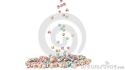 3d illustration of lottery balls stack Cartoon Illustration