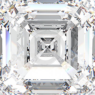 3D illustration macro white gemstone expensive jewelry diamond Cartoon Illustration