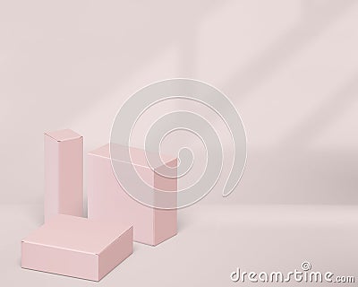 3D Illustration. Makeup packaging boxes Stock Photo