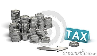 Financial Advisor, Business Tax Planning Over White Background Cartoon Illustration