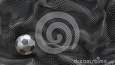 3D Illustration Metal Abstract Background Soccer Ball Stock Photo