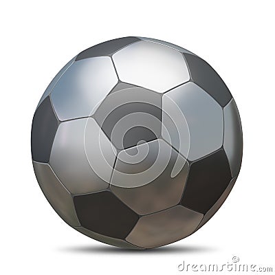 3D Illustration Metal Soccer Ball Stock Photo