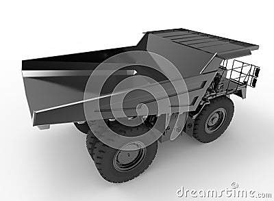 3d illustration of mine vehicle machine, on white background with shadow. easy to use Cartoon Illustration