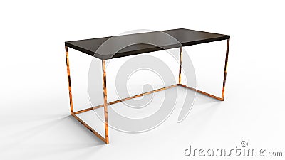 3D illustration of a modern office table Cartoon Illustration