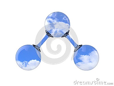 3d Illustration, molecule of ozone isolated white Stock Photo