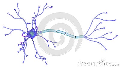 3D illustration of neuron Cartoon Illustration