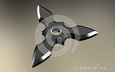 3d illustration of ninja shuriken stars Cartoon Illustration