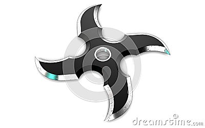 3d illustration of ninja shuriken stars isolated Cartoon Illustration