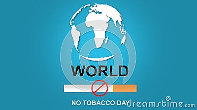 3D illustration of No smoking and World No Tobacco Day. 3D Illustration Cartoon Illustration