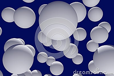 3d illustration of numerous, white spheres Cartoon Illustration