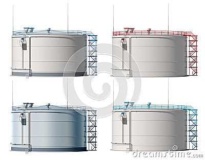 3d illustration oil tank. Isolated. Frontal view Cartoon Illustration