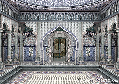 3d Illustration Oriental Palace Stock Photo