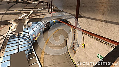 3D-illustration of a particle accelerator Stock Photo