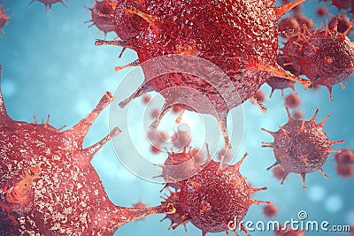 3d illustration pathogenic viruses causing infection in host organism, Viral disease outbreak, virus abstract background Cartoon Illustration