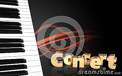 3d piano keys blank Cartoon Illustration