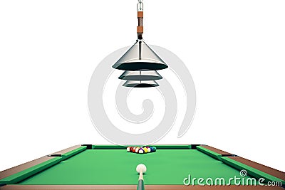 3D illustration pool billiard game. American pool billiard. Pool billiard game, Billiard sport concept. Cartoon Illustration