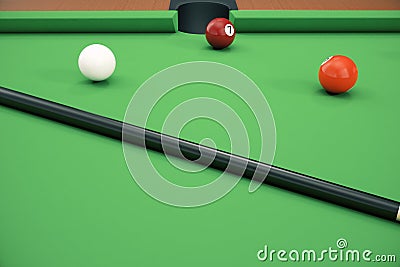 3D illustration pool billiard game. American pool billiard. Pool billiard game, Billiard sport concept. Cartoon Illustration