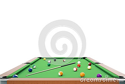 3D illustration pool billiard game. American pool billiard. Pool billiard game, Billiard sport concept. Cartoon Illustration