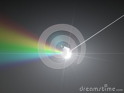 3d illustration of prism and refraction light rays. Cartoon Illustration