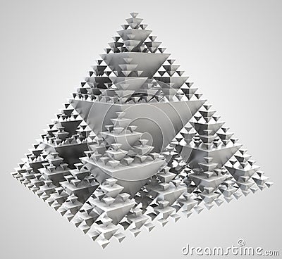 3D illustration of pyramid object Cartoon Illustration