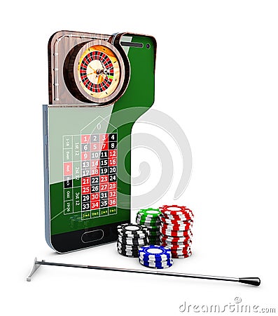 3d Illustration of realistic casino roulette table, casino online concept Stock Photo