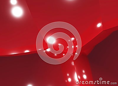 3d illustration of red abstraction background with metal gloss and reflections Cartoon Illustration