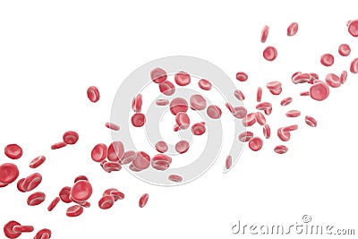 3d illustration of red blood cells isolated on white background. Cartoon Illustration