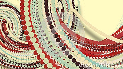 3D illustration,3D rendering, abstract geometric background, circle point line together into a line Rotate together into a rope Cartoon Illustration