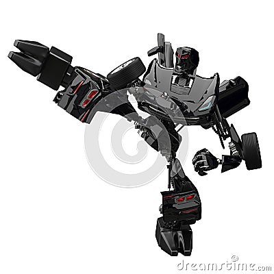 3D Illustration Robot Fighter Stock Photo