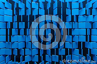 3d illustration of rows of blue squares Cartoon Illustration