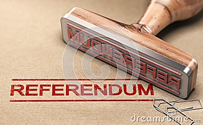 Referendum, Democratic And Direct Vote Cartoon Illustration